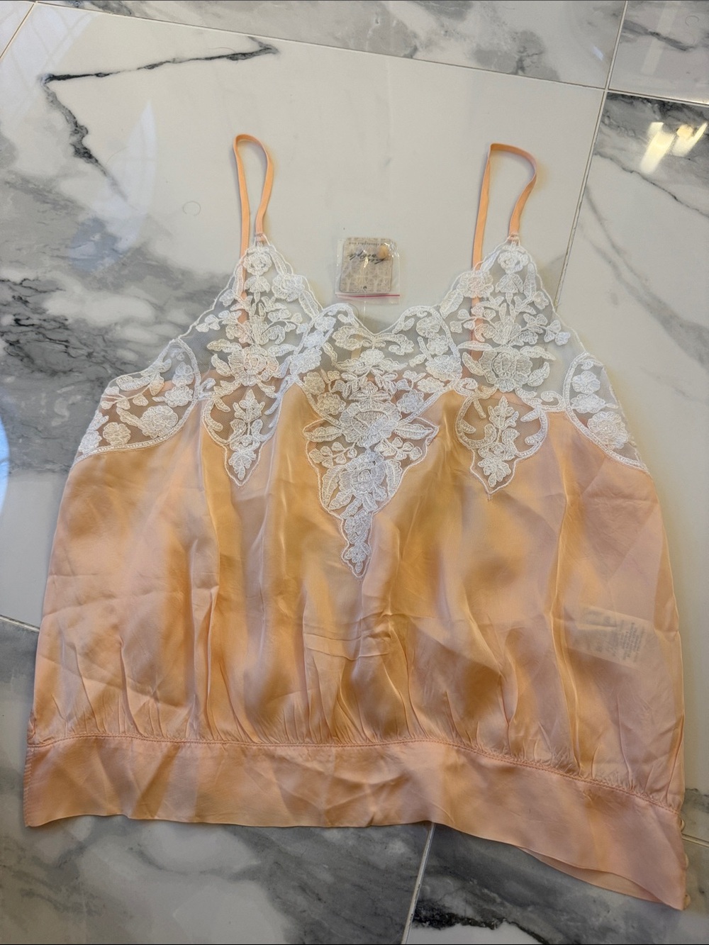 Free people Lace-Trim Slip Cami Tank Top in Peach s/p